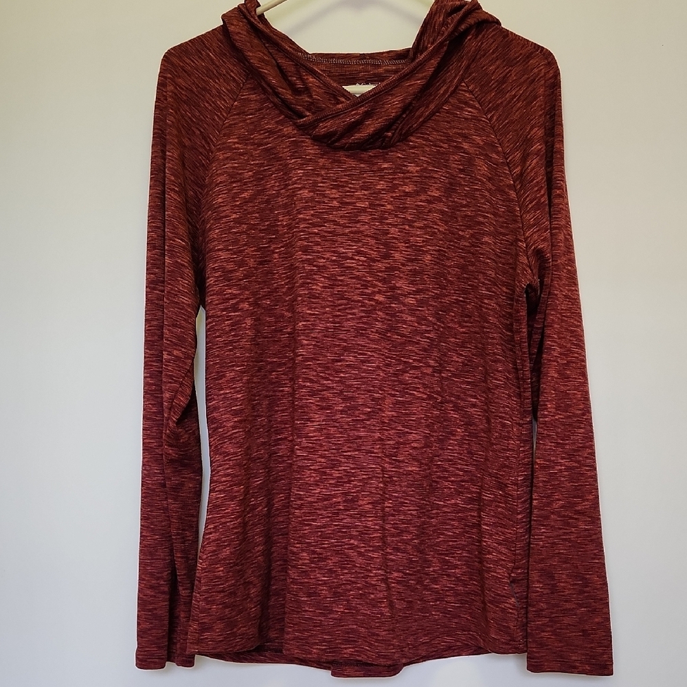 Red Long Sleeve Hooded Top